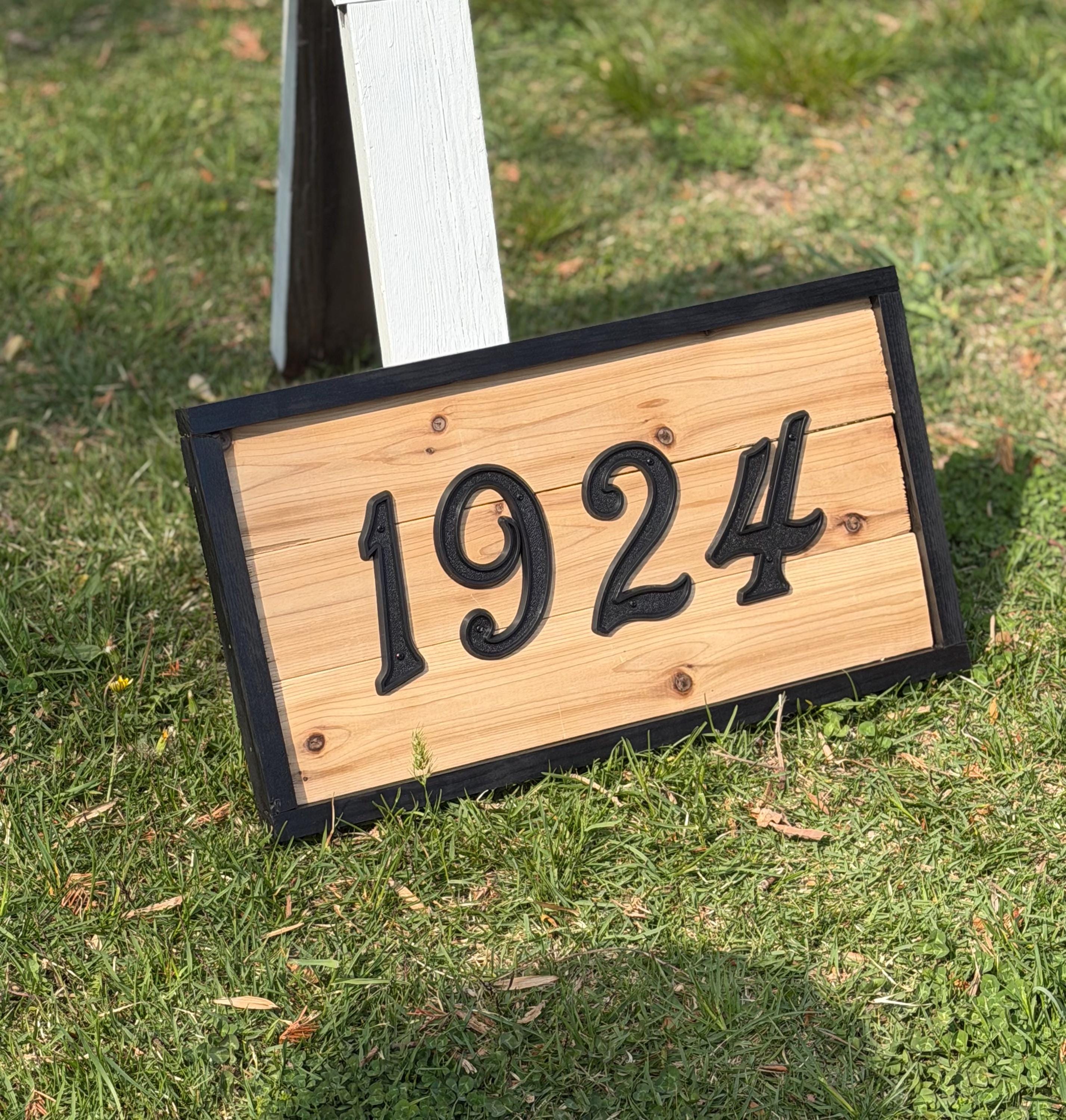 Handcrafted Modern Farmhouse Address Plaque with 3D Numbers
