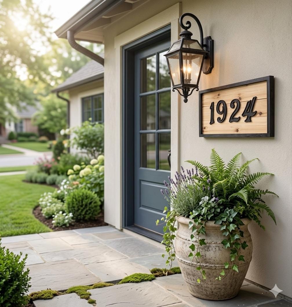 Handcrafted Modern Farmhouse Address Plaque with 3D Numbers